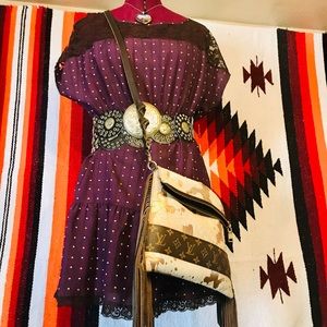 Adorable plum polka dot dress